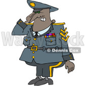 Royalty-Free (RF) Clipart Illustration of a Black Army Man Saluting © djart #209418
