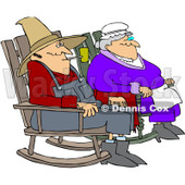 Royalty-Free (RF) Clipart Illustration of a Relaxed Couple Sitting In Rocking Chairs © djart #209484