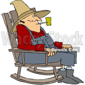 Royalty-Free (RF) Clipart Illustration of an Old Man Smoking A Pipe And Sitting In A Rocking Chair © djart #209485
