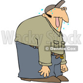 Royalty-Free (RF) Clipart Illustration of a Sweaty Man Hanging His Tongue Out © djart #217235