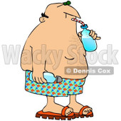 Royalty-Free (RF) Clipart Illustration of a Summer Man Gulping Water From A Bottle © djart #217236