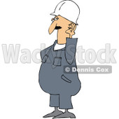 Royalty-Free (RF) Clipart Illustration of a Caucasian Worker Man Cupping His Ear To Hear © djart #217239