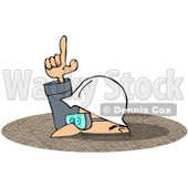 Royalty-Free (RF) Clipart Illustration of a Caucasian Worker Man In A Deep Pile Of Dirt © djart #217246