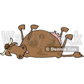 Royalty-Free (RF) Clipart Illustration of a Dead Cow With Her Legs Up In The Air © djart #229163