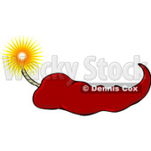 Royalty-Free (RF) Clipart Illustration of a Hot Red Chili Pepper With A Fuse © djart #231462