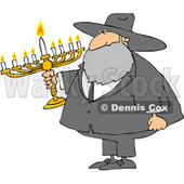 Royalty-Free (RF) Clipart Illustration of a Rabbi Man Carrying A Menorah © djart #231466