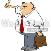 Royalty-Free (RF) Clipart Illustration of a Businessman Holding A Briefcase And Hitching A Ride To Work © djart #231472