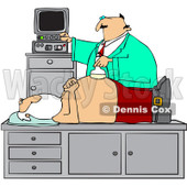 Royalty-Free (RF) Clipart Illustration of a Doctor Giving Santa An Ultrasound On His Belly © djart #231642