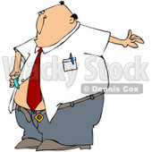 Clipart Illustration of a Diabetic White Businessman Giving Himself An Insulin Shot In His Belly © djart #27396