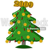 Clipart Illustration of a Golden New Year Of 2012 On Top Of A Christmas Tree © djart #28264