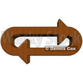 Clipart Illustration of an Oval Of Wood Grain Arrows Moving In A Clockwise Motion © djart #28786
