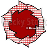 Clipart Illustration of a Circle Of Red And White Plaid Arrows Around A Solid Red Center © djart #28798