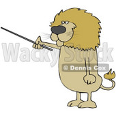 Clipart Illustration of a Male Lion Holding A Pointer Stick And Standing Up On His Hind Legs © djart #31042