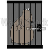 Clipart Illustration of a Jailed Dog Behind Bars In A Prison Cell © djart #34433