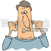 Clipart Illustration of an Annoyed Man Plugging His Ears To Drown Out Noise Or His Nagging Wife © djart #35557