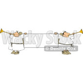 Male Angels Blowing Through Horns and Holding a Blank Sign Clipart © djart #4110