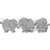 Three Elephants with Tusks Clipart © djart #4130
