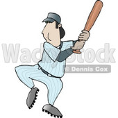Adult Male Baseball Player Swinging the Bat Towards the Ball Clipart © djart #4152