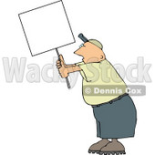 Male Protester Holding Up A Blank Sign Clipart © djart #4157