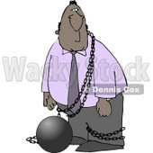 Illegal Immigrant Restrained with a Ball and Chain Clipart © djart #4169