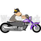 Biker Riding a Purple Motorcycle Clipart © djart #4192