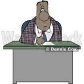 Ethnic Businessman Writing On Papers at His Office Desk Clipart © djart #4195