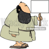 Fat Bearded Man Holding a Blank Sign Clipart © djart #4204