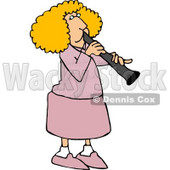 Female Clarinet Player Playing the Woodwind Clarinet Instrument Clipart © djart #4321