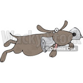 Royalty-Free (RF) Clipart Illustration of a Pooch Fetching A Newspaper © djart #433481