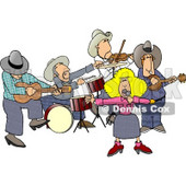 Country Western Band Playing Country Music Clipart © djart #4347