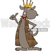 Dog King Wearing Leopard Skin Robe and Spike Collar Clipart © djart #4355