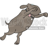 Happy/Excited Dog Jumping Up Clipart © djart #4369