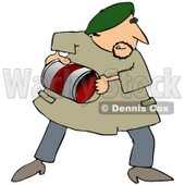 Clipart Illustration of a Male Artist Creating An Abstract Piece By Throwing Cans Of Paint © djart #43701