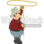 Cowboy Practicing with a Lariat Rope Clipart © djart #4400
