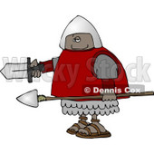 African American Roman Soldier Armed with a Spear and Sword Clipart © djart #4407