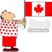 Patriotic Canadian Man Holding a Canadian Flag Clipart © djart #4409