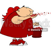 Saint Valentine's Day Cupid Blowing Love Hearts Into the Air Clipart © djart #4414