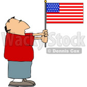 Patriotic Man Holding an American Flag Clipart © djart #4415