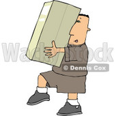 Delivery Man Carrying a Big Package/Box Clipart © djart #4425