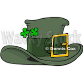 Royalty-Free (RF) Clip Art Illustration of a Green Leprechaun Hat With Shamrocks © djart #442575
