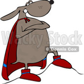 Royalty-Free (RF) Clip Art Illustration of a Super Hero Dog Standing Proudly In His Cape © djart #442579