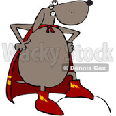Royalty-Free (RF) Clip Art Illustration of a Super Hero Dog In A Cape, His Hands On His Hips © djart #442582