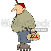 Royalty-Free (RF) Clip Art Illustration of a Worker Man Wearing Shoes With Tall Soles © djart #442606