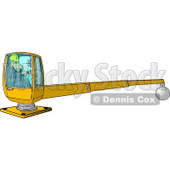 Male Construction Worker Operating a Heavy Equipment Crane Clipart © djart #4435