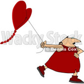 Valentine's Day Man Flying a Heart-shaped Kite Clipart © djart #4443