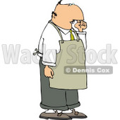 Restaurant Food Handler Wearing an Apron and Picking His Nose for Boogers Clipart © djart #4472