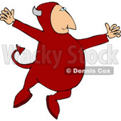 Devil Jumping Up In the Air Clipart © djart #4484