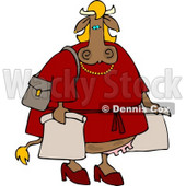 Female Cow On a Shopping Spree Clipart © djart #4538