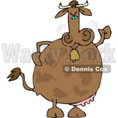 Mad Cow Wearing a Bell Clipart © djart #4545