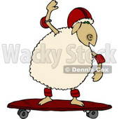 Anthropomorphic Sheep Skateboarding Clipart © djart #4567
